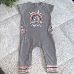 Cat & Jack Gray Romper 6-9M Rainbow